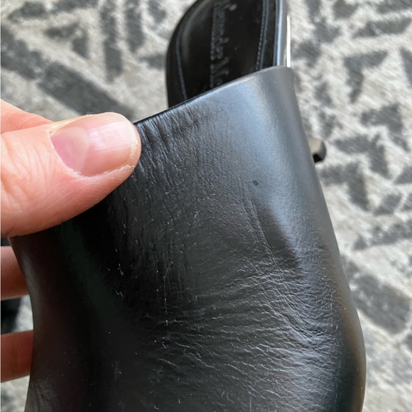 Black and chrome Alexander McQueen open toed floating heels - Picture 11 of 13